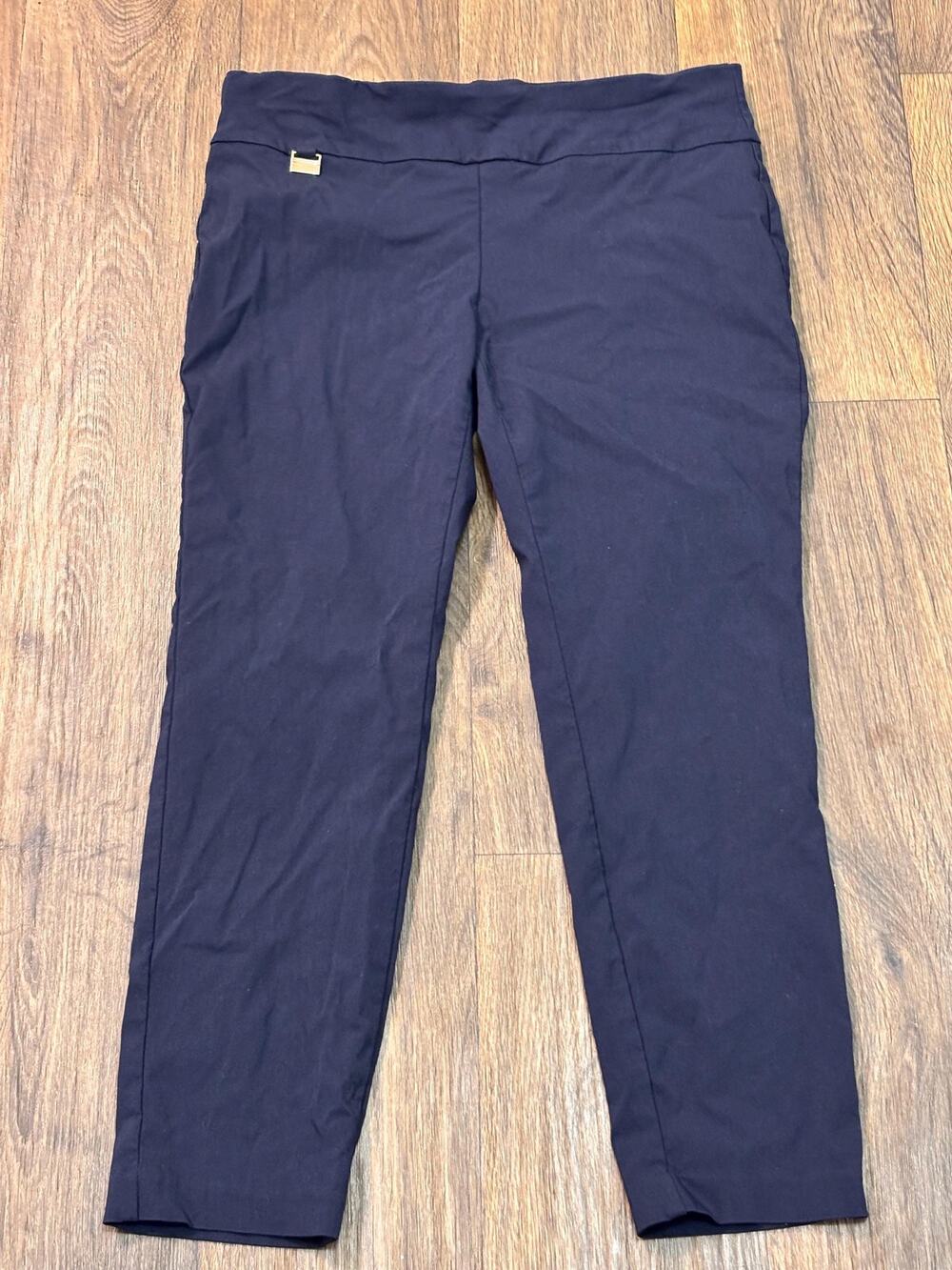 Alfani Petite Women’s Casuals Navy Blue Khaki Pants 10 PS Petite Small